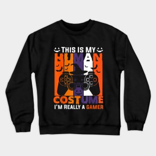 HALLOWEEN VIDEO GAMER Pumpkin Jack O Lantern Crewneck Sweatshirt